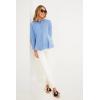 imageCicy Bell Womens Button Down Shirts Collared V Neck Long Sleeve Peplum Tiered Blouse TopsBlue