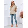 imageCicy Bell Womens Button Down Shirts Collared V Neck Long Sleeve Peplum Tiered Blouse TopsLight Khaki