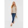 imageCicy Bell Womens Button Down Shirts Collared V Neck Long Sleeve Peplum Tiered Blouse TopsLight Khaki