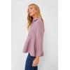 imageCicy Bell Womens Button Down Shirts Collared V Neck Long Sleeve Peplum Tiered Blouse TopsPink