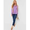 imageCicy Bell Womens Button Down Shirts Collared V Neck Long Sleeve Peplum Tiered Blouse TopsPurple