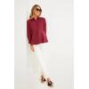 imageCicy Bell Womens Button Down Shirts Collared V Neck Long Sleeve Peplum Tiered Blouse TopsRed