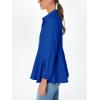 imageCicy Bell Womens Button Down Shirts Collared V Neck Long Sleeve Peplum Tiered Blouse TopsRoyal Blue
