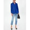 imageCicy Bell Womens Button Down Shirts Collared V Neck Long Sleeve Peplum Tiered Blouse TopsRoyal Blue