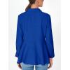 imageCicy Bell Womens Button Down Shirts Collared V Neck Long Sleeve Peplum Tiered Blouse TopsRoyal Blue
