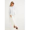 imageCicy Bell Womens Button Down Shirts Collared V Neck Long Sleeve Peplum Tiered Blouse TopsWhite