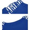 imageCicy Bell Womens Long Sleeve Cold Shoulder Tops Plain Hollow Out Boat Neck Casual Blouses ShirtsBlue