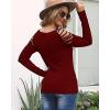 imageCicy Bell Womens Long Sleeve Cold Shoulder Tops Plain Hollow Out Boat Neck Casual Blouses ShirtsBurgundy