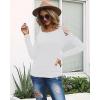 imageCicy Bell Womens Long Sleeve Cold Shoulder Tops Plain Hollow Out Boat Neck Casual Blouses ShirtsWhite