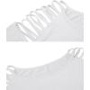 imageCicy Bell Womens Long Sleeve Cold Shoulder Tops Plain Hollow Out Boat Neck Casual Blouses ShirtsWhite