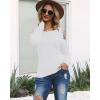imageCicy Bell Womens Long Sleeve Cold Shoulder Tops Plain Hollow Out Boat Neck Casual Blouses ShirtsWhite