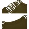 imageCicy Bell Womens Long Sleeve Cold Shoulder Tops Plain Hollow Out Boat Neck Casual Blouses ShirtsYarmy Green