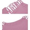 imageCicy Bell Womens Long Sleeve Cold Shoulder Tops Plain Hollow Out Boat Neck Casual Blouses ShirtsYpinkpurple