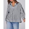 imageCicy Bell Womens Striped Button Down Shirts 2024 Fall Fashion Puff Long Sleeve Loose Fitting Work TopsBlack