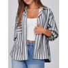imageCicy Bell Womens Striped Button Down Shirts 2024 Fall Fashion Puff Long Sleeve Loose Fitting Work TopsBlack