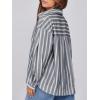 imageCicy Bell Womens Striped Button Down Shirts 2024 Fall Fashion Puff Long Sleeve Loose Fitting Work TopsBlack