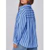 imageCicy Bell Womens Striped Button Down Shirts 2024 Fall Fashion Puff Long Sleeve Loose Fitting Work TopsBlue