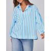 imageCicy Bell Womens Striped Button Down Shirts 2024 Fall Fashion Puff Long Sleeve Loose Fitting Work TopsLight Blue