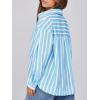 imageCicy Bell Womens Striped Button Down Shirts 2024 Fall Fashion Puff Long Sleeve Loose Fitting Work TopsLight Blue