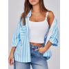imageCicy Bell Womens Striped Button Down Shirts 2024 Fall Fashion Puff Long Sleeve Loose Fitting Work TopsLight Blue