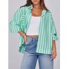 imageCicy Bell Womens Striped Button Down Shirts 2024 Fall Fashion Puff Long Sleeve Loose Fitting Work TopsLight Green