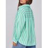 imageCicy Bell Womens Striped Button Down Shirts 2024 Fall Fashion Puff Long Sleeve Loose Fitting Work TopsLight Green