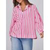 imageCicy Bell Womens Striped Button Down Shirts 2024 Fall Fashion Puff Long Sleeve Loose Fitting Work TopsLight Pink