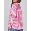 imageCicy Bell Womens Striped Button Down Shirts 2024 Fall Fashion Puff Long Sleeve Loose Fitting Work TopsLight Pink
