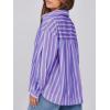 imageCicy Bell Womens Striped Button Down Shirts 2024 Fall Fashion Puff Long Sleeve Loose Fitting Work TopsPink
