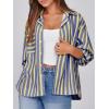 imageCicy Bell Womens Striped Button Down Shirts 2024 Fall Fashion Puff Long Sleeve Loose Fitting Work TopsYellow