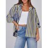 imageCicy Bell Womens Striped Button Down Shirts 2024 Fall Fashion Puff Long Sleeve Loose Fitting Work TopsYellow