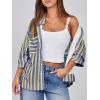 imageCicy Bell Womens Striped Button Down Shirts 2024 Fall Fashion Puff Long Sleeve Loose Fitting Work TopsYellow