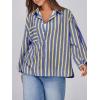 imageCicy Bell Womens Striped Button Down Shirts 2024 Fall Fashion Puff Long Sleeve Loose Fitting Work TopsYellow