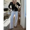 imageCicy Bell Womens V Neck Ruffle Shirts Cute Long Sleeve Button Down Tops Casual Work Office BlousesBlack