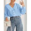 imageCicy Bell Womens V Neck Ruffle Shirts Cute Long Sleeve Button Down Tops Casual Work Office BlousesLight Blue