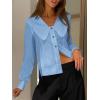imageCicy Bell Womens V Neck Ruffle Shirts Cute Long Sleeve Button Down Tops Casual Work Office BlousesLight Blue