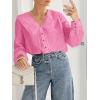 imageCicy Bell Womens V Neck Ruffle Shirts Cute Long Sleeve Button Down Tops Casual Work Office BlousesPink