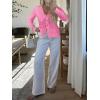 imageCicy Bell Womens V Neck Ruffle Shirts Cute Long Sleeve Button Down Tops Casual Work Office BlousesPink