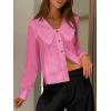 imageCicy Bell Womens V Neck Ruffle Shirts Cute Long Sleeve Button Down Tops Casual Work Office BlousesPink