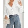 imageCicy Bell Womens V Neck Ruffle Shirts Cute Long Sleeve Button Down Tops Casual Work Office BlousesWhite