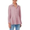 imageCicy Bell Womens Button Down Shirts Collared V Neck Long Sleeve Peplum Tiered Blouse TopsPink
