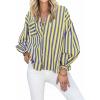 imageCicy Bell Womens Striped Button Down Shirts 2024 Fall Fashion Puff Long Sleeve Loose Fitting Work TopsYellow