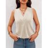 imageCicy Bell Women V Neck Tank Tops Dressy Casual Summer Loose Fit Sleeveless Shirts BlouseApricot