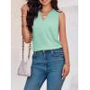 imageCicy Bell Women V Neck Tank Tops Dressy Casual Summer Loose Fit Sleeveless Shirts BlouseBgreen
