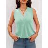 imageCicy Bell Women V Neck Tank Tops Dressy Casual Summer Loose Fit Sleeveless Shirts BlouseBgreen
