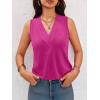imageCicy Bell Women V Neck Tank Tops Dressy Casual Summer Loose Fit Sleeveless Shirts BlouseHot Pink