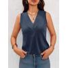 imageCicy Bell Women V Neck Tank Tops Dressy Casual Summer Loose Fit Sleeveless Shirts BlouseNavy