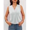imageCicy Bell Women V Neck Tank Tops Dressy Casual Summer Loose Fit Sleeveless Shirts BlouseWhite