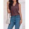 imageCicy Bell Women V Neck Tank Tops Dressy Casual Summer Loose Fit Sleeveless Shirts BlouseWine Red