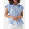 imageCicy Bell Womens Dressy Button Down Shirts Peplum Tops Cap Sleeve Summer Work BlousesLight Blue